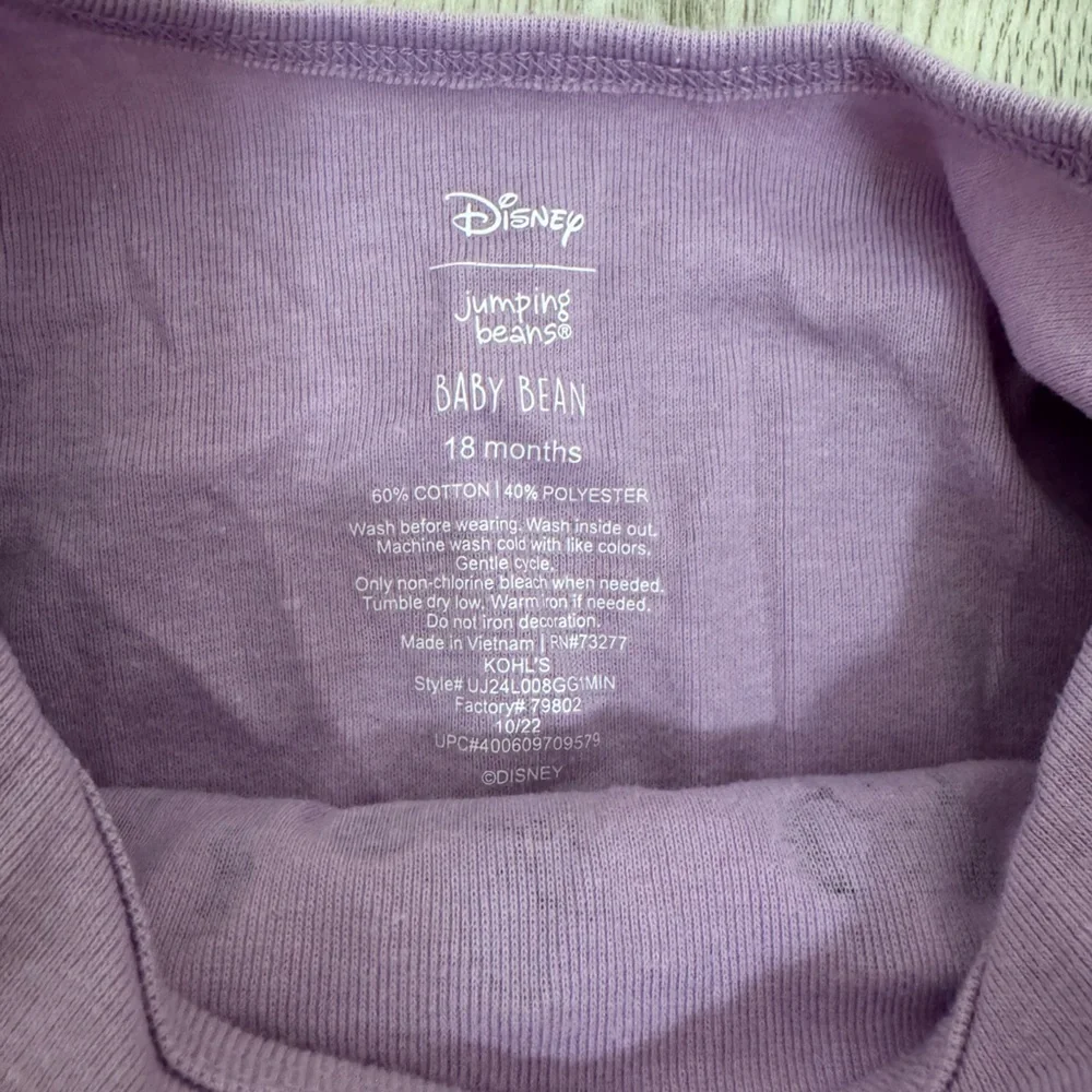 Disney and Jumping Beans Purple Baby Onesie and Floral Romper bundle